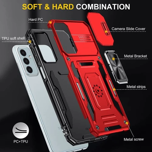 Чохол для телефона Mobile Case Camshield Army Ring Red для Samsung A155 Galaxy A15 4G / A15 5G: Колір красный