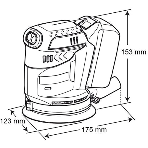 Вибрационная шлифмашина Makita DBO180Z: Макс. частота вращения диска 14000 об/мин
