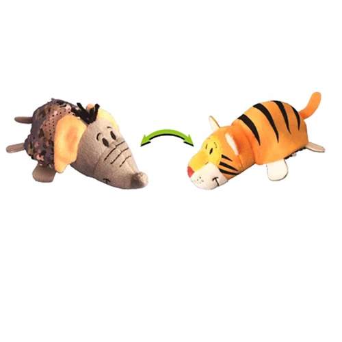 Мягкая игрушка с пайетками 2 в 1 - ZooPrяtki - слон-тигр (12 cм): Тип дикие животные