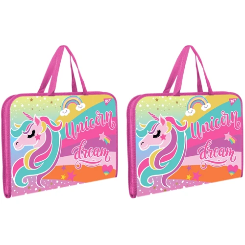 Папка-портфель YES на блискавки з тканинними ручками Unicorn (491820)