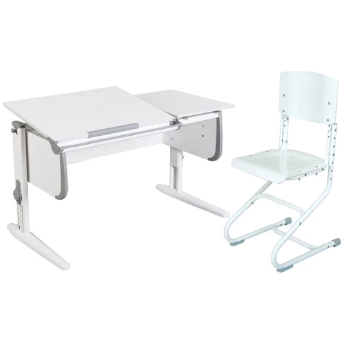 Стіл універсальний трансформований СУТ.25 (120 см * 61 см) + Стілець СУТ.01 білий / сірий: Вік дитини від 6-ти років
