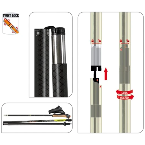 Треккинговая палка Gabel Cobra Re-Volution 3S (7008351300000): Цвет черный