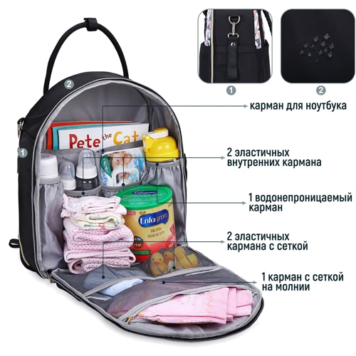 Сумка для мамы Mommore черная (0090208A001)