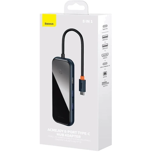 Адаптер Baseus Adapter AcmeJoy USB-C to HDMI+2xUSB3.0+USB2.0+USB-C+RJ45+SD Black (WKJZ010613) фото 4