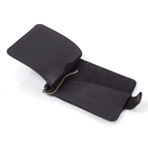 Мужской зажим для денег DNK Leather черный (DNK-Clamp-Hcol-J): Формат кошелька Вертикальный
