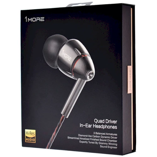 Наушники 1More Quad Driver In-Ear Mic Gray: Сопротивление наушников (Ом) 32
