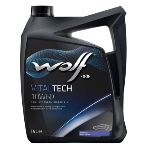 Моторное масло WOLF VITALTECH 10W60 5л: Тип Полусинтетическое