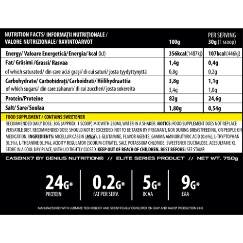 Протеин Genius Nutrition Casein-X7 750 g / 25 servings / Chocolate: Вид Казеины