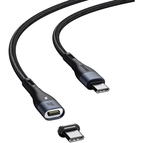Кабель Baseus Cable USB-C to USB-C Zinc Magnet PD 100W 1.5m Black (CATXC-Q01) фото 4
