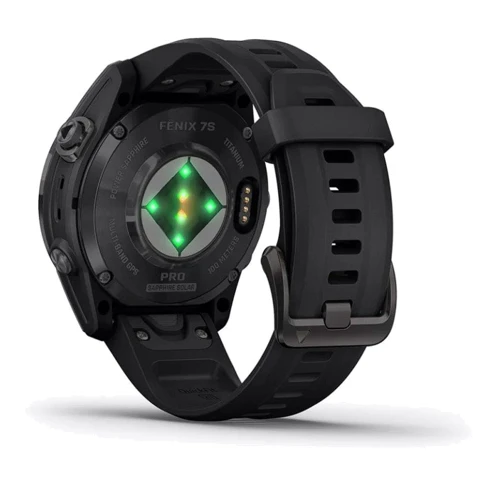 Смарт-часы Garmin Fenix 7S Pro Sapphire Solar Carbon Grey DLC Titanium with Black Band (010-02776-11): Фитнес-функции Шагомер, Умный будильник, Секундомер, Пульсометр, Пульсоксиметр, Подсчет калорий, Альтиметр, GPS-модуль