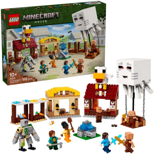 Конструктор LEGO Minecraft Напад на село з повітряною кулею Гаст 555 деталей (21273) фото 5