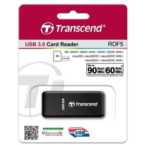 Аксесуар для накопичувача Transcend USB3.0 Black 5-in-1 (TS-RDF5K) фото 2