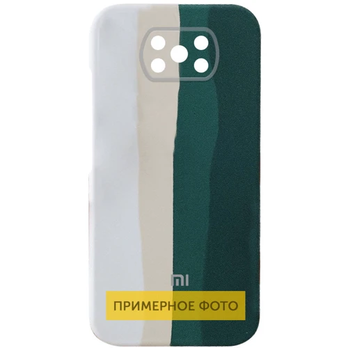 Аксесуар для смартфона Mobile Case Silicone Cover Shield Camera Rainbow White / Green for Xiaomi Redmi Note 10 5G / Poco M3 Pro / Poco M3 Pro 5G