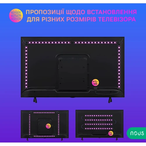 Умная светодиодная лента Nous F7 2м RGB bluetoth фото 6