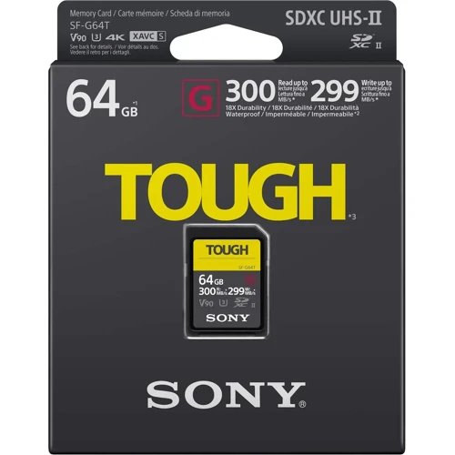 Карта памяти Sony 64GB SDXC UHS-II U3 V90 TOUGH SF64TG
