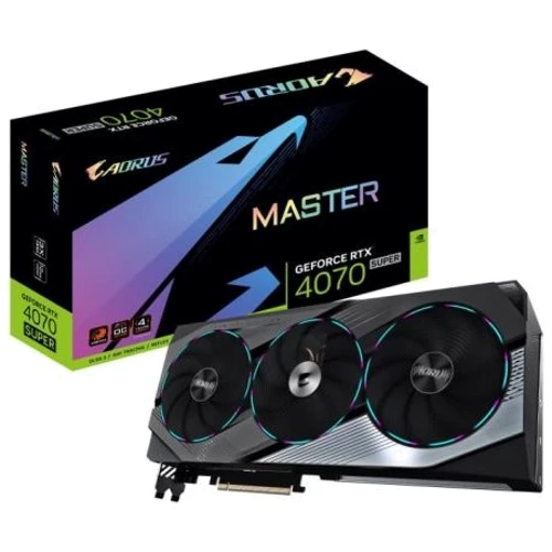 Видеокарта Gigabyte AORUS GeForce RTX 4070 SUPER MASTER 12G (GV-N407SAORUS M-12GD)