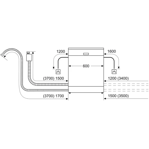 Посудомойка Bosch SMS8YCI03E: Размеры 60х84.5х60 см