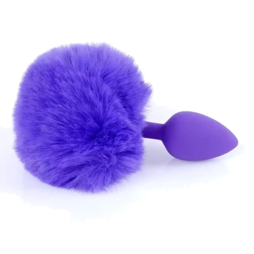 Анальная пробка S с хвостом BOSS of TOYS Boss Series - Silicon PLUG Bunny Tail Purple, BS6400101