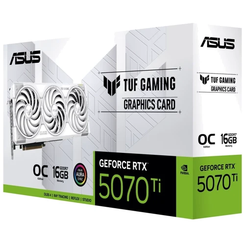Відеокарта ASUS TUF GeForce RTX5070 Ti 16GB OC WHITE GAMING (TUF-RTX5070TI-O16G-WHITE-GAMING) UA