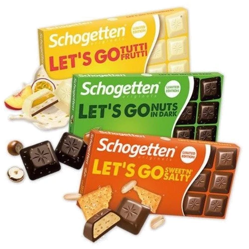 Шоколад Schogetten Lets Go Tutti Frutti, 100 г (WT3529): Вага, г 100