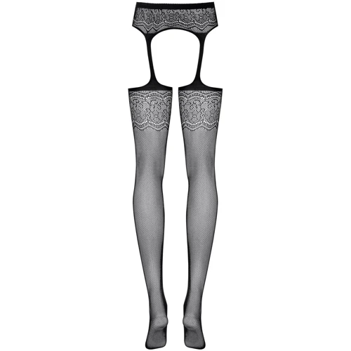 Ажурные чулки с поясом Obsessive S207, XL/XXL