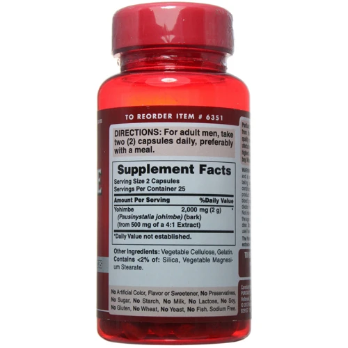 Puritan's Pride Yohimbe 2000 mg 50 caps: Форма выпуска Капсулы