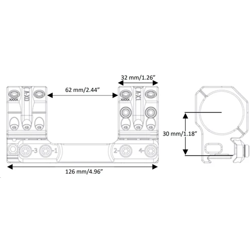 Моноблок Spuhr SP-3001 Ø30 H30mm/1.18" Сплав Picatinny 30 мм (SP-3001)
