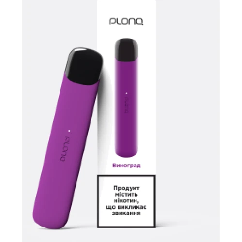

Одноразовая электронная сигарета Plonq S 500 (Grape) Виноград 1.7 мл 4% никотина