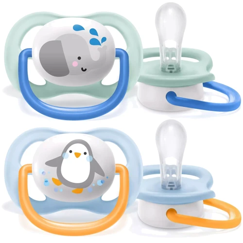 Пустышка ортодонтическая Philips AVENT Ultra Air Animal для мальчиков 0-6 мес 2 шт (SCF080/05)