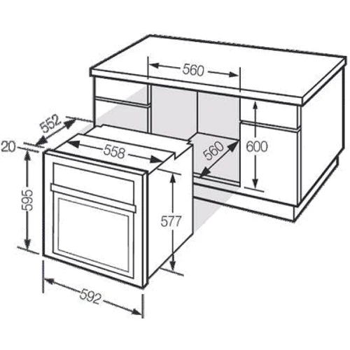 Духова шафа електрична Fagor 6H-760 BX: Об'єм, л 60