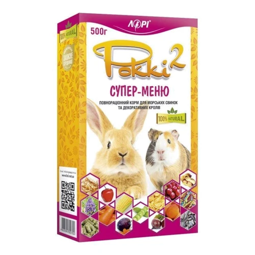 Корм Лорі Роккі-2 Супер-Меню для средних грызунов 500 г (ПЕ08)