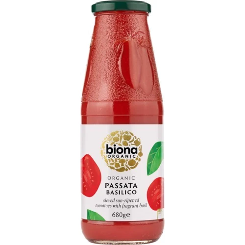 Томатне пюре Biona Organic Passata Basilico з органічним базиліком 680 г (5032722306318)