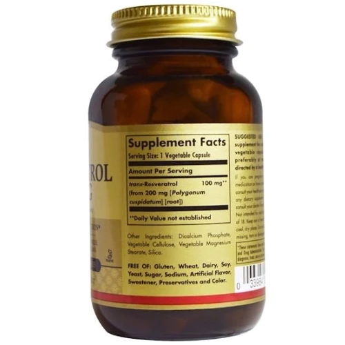 Solgar Resveratrol (Polygonum Cuspidatum) Солгар Ресвератрол  100 mg, 60 капсул: Тип Ресвератрол