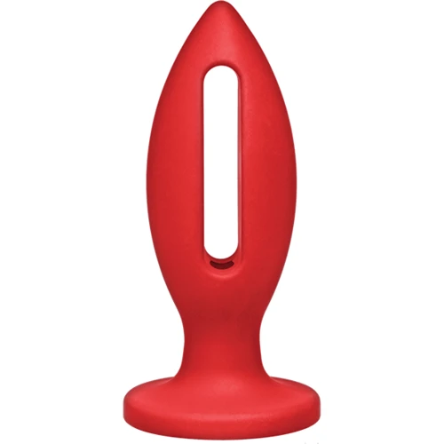 Силиконовая анальная пробка Doc Johnson Kink Lube Luge Premium Silicone Plug 4", 9х3,81 см, красный