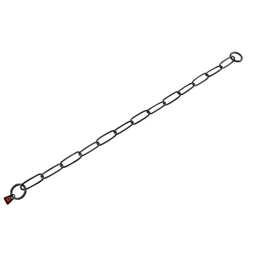 Ошейник-цепочка Sprenger Long Link для собак с широким звеном черная сталь 3 ммx58 см