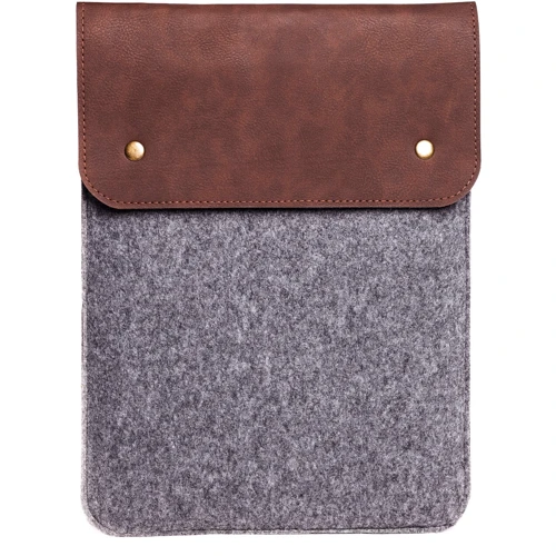 Gmakin Case Slim Felt Two Buttons Brown/Grey (GM63-12) for MacBook 12": Цвет коричневый (Brown)