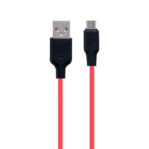 Кабель Hoco USB Cable to MicroUSB X21 2.4A 1m Black/Red