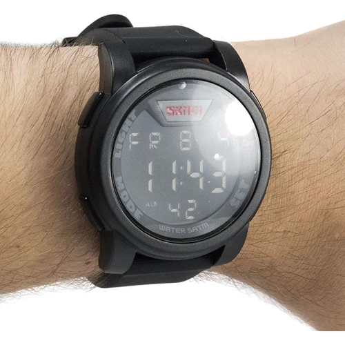 Наручные часы Skmei DG1218 Black: Функции Секундомер, Подсветка, День недели, Будильник, Дата