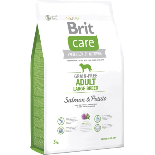 Сухой корм для собак весом от 25 кг Brit Care GF Adult Large Breed Salmon & Potato 3 кг (8595602510191)