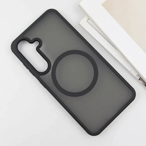 Чохол для телефона Mobile Case TPU+PC Металеві кнопки з MagSafe Colorful Black для Samsung S921 Galaxy S24: Колір черный