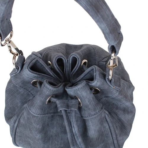 Женская сумка бакет-бэг Laskara темно-серая (LK10195-denim-grey): Тип Сумки