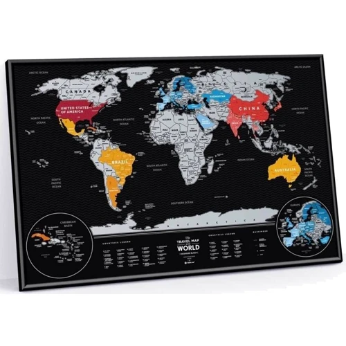 Скретч карта мира Travel Map Weekend Black World silver (WBWs) фото 4