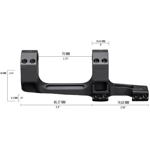 Моноблок Vortex Precision Extended Cantilever d - 30 мм Extra Hight Нахил 20 МОА Picatinny (CM-530-20): Цвет черный