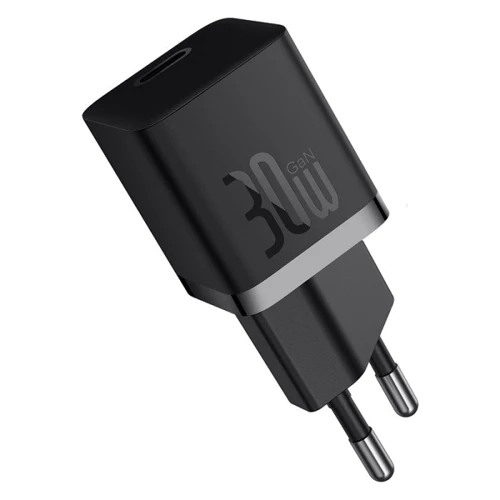 Зарядний пристрій Baseus USB-C Wall Charger GaN5 mini 1C 30W з USB-C Cable Black (P10110902113-00): Сила струму 2.4А и более