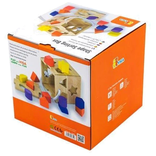 Дерев'яний сортер Viga Toys Кубик з фігурами (53659): Призначення іграшки Дрібна моторика, Координація рухів, Просторове сприйняття, Логічне мислення, Розвиток уваги, Кмітлив
