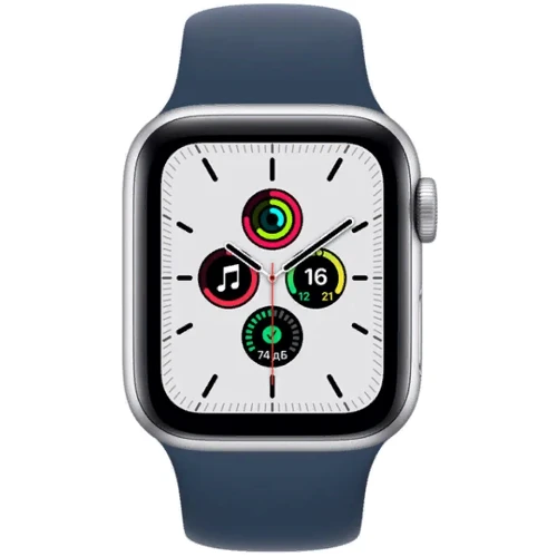 Apple Watch SE 40mm GPS+LTE Silver Aluminum Case with Abyss Blue Sport Band (MKQL3): Розмір 40mm