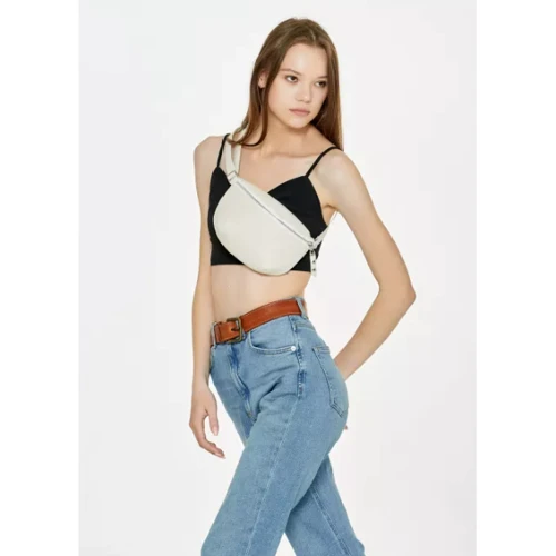 Женская поясная сумка Sambag Polo SQO молочная (86129011)