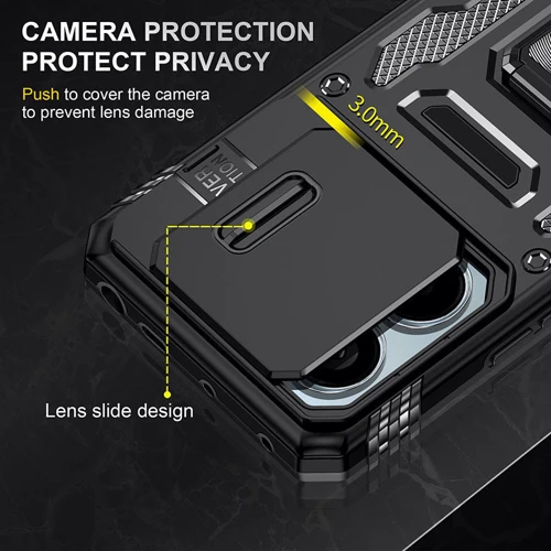 Чохол для телефона Mobile Case Camshield Army Ring Black для Xiaomi Poco X6 / Note 13 Pro 5G: Сумісність Xiaomi Poco X6 / Note 13 Pro 5G