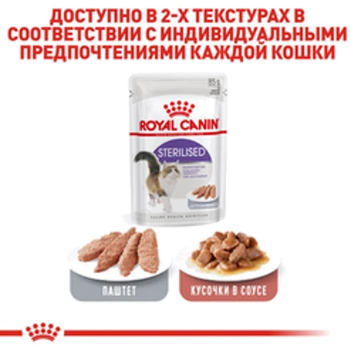 Влажный корм Royal Canin Sterilized Loaf для взрослых стерилизованных кошек 85 г паштет (9003579003923): Порода Все породы