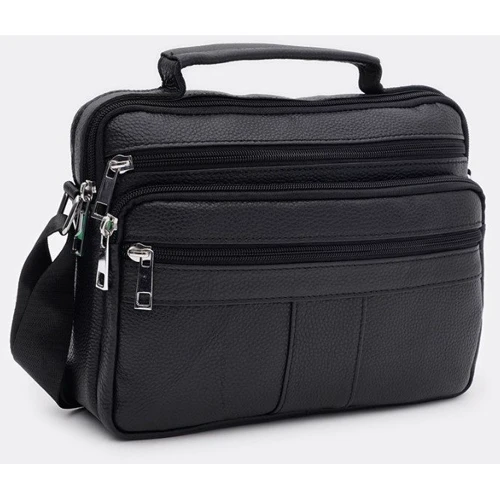Мужская сумка через плечо Borsa Leather черная (K1090bl-black): Пол Мужской